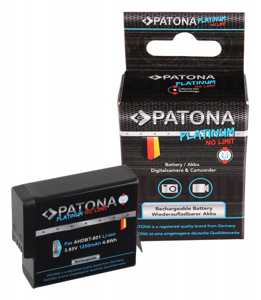 Patona Platinum Akku für GoPro Hero 8 AHDBT-801 Hero 7 AHDBT-701 Hero 6 Hero 5 AHDBT-501