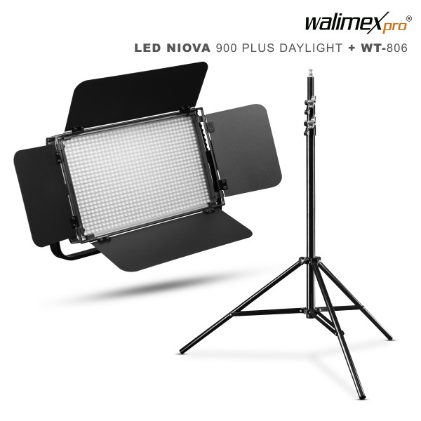 Walimex pro LED Niova 900 Daylight Set mit WT-806 Stativ